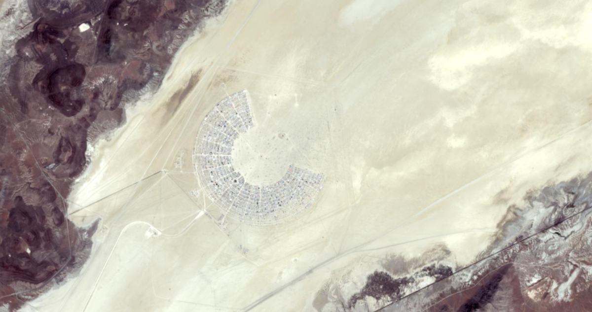 Imagen satelital del festival Burning Man