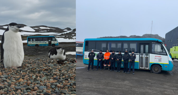 Fotos del primer bus eléctrico que operará en la Antártica.