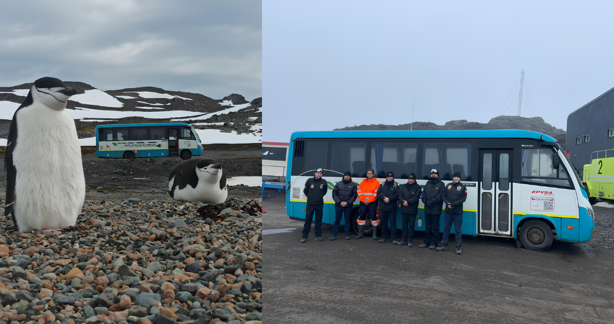 Fotos del primer bus eléctrico que operará en la Antártica.