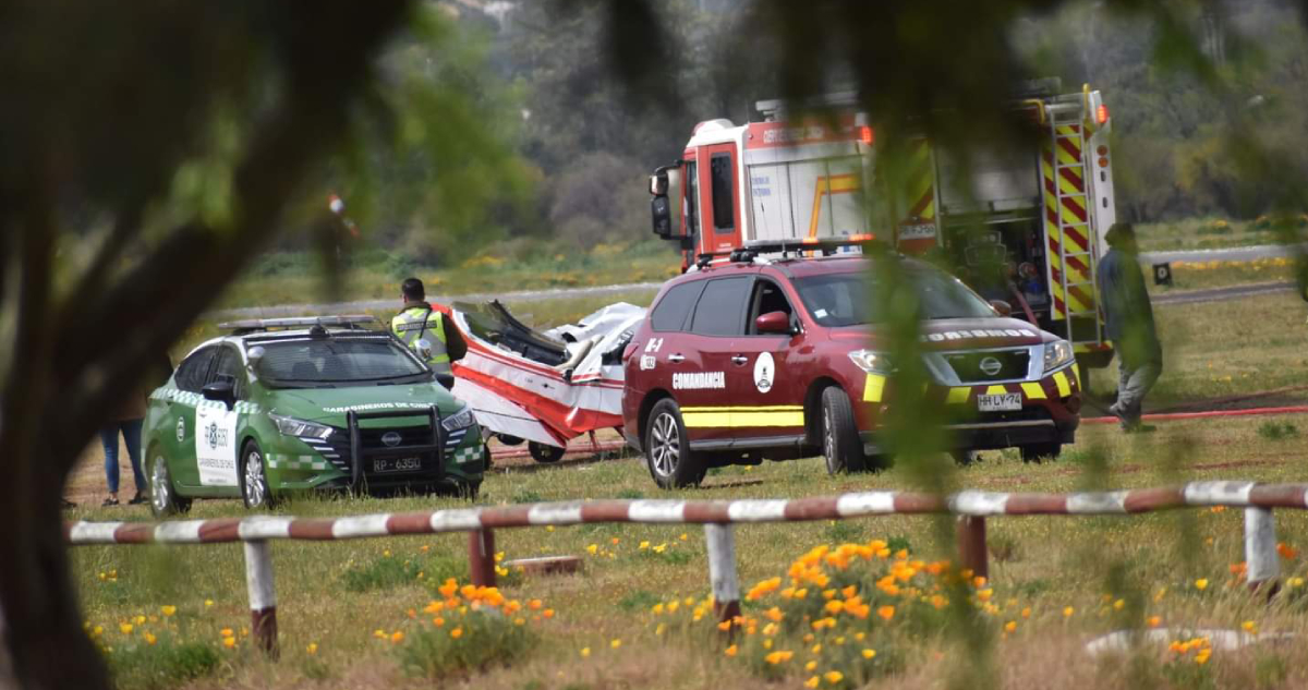 Reportan caída de avioneta en aeródromo de Curacaví: piloto lesionada fue trasladada de urgencia