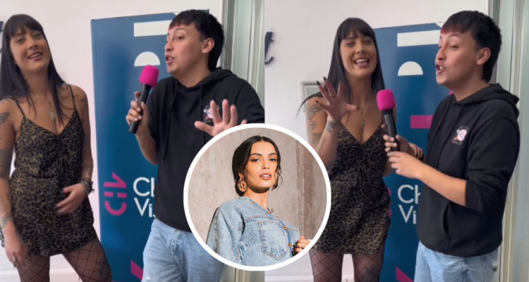 Camila Power en entrevista (fondo) y miniatura de Cony Capelli