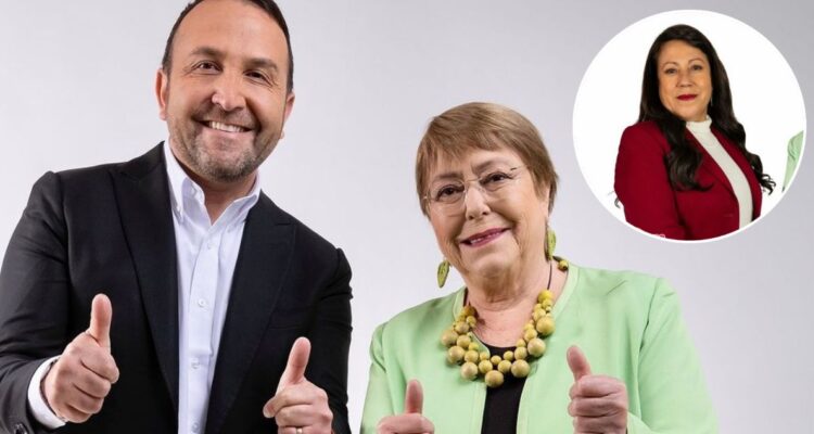 Candidata a alcaldesa de San Ramón se pega en foto de su competidor para salir con Michelle Bachelet