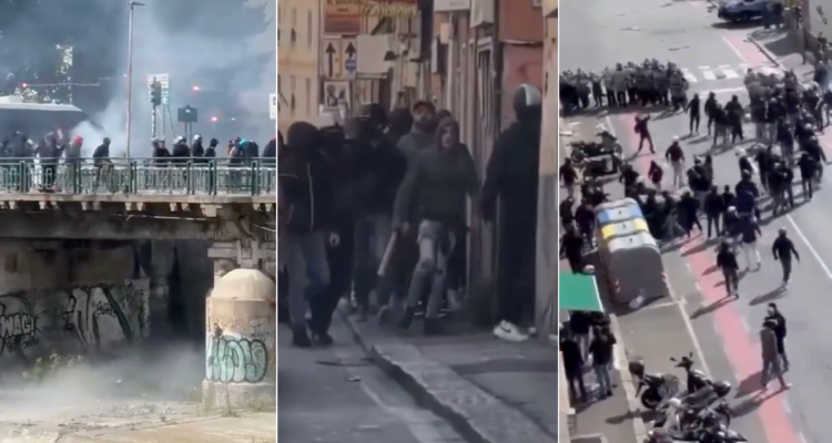 ’Ultras’ de Genoa y Sampdoria desatan caos con batalla campal a horas del Derby por Copa Italia