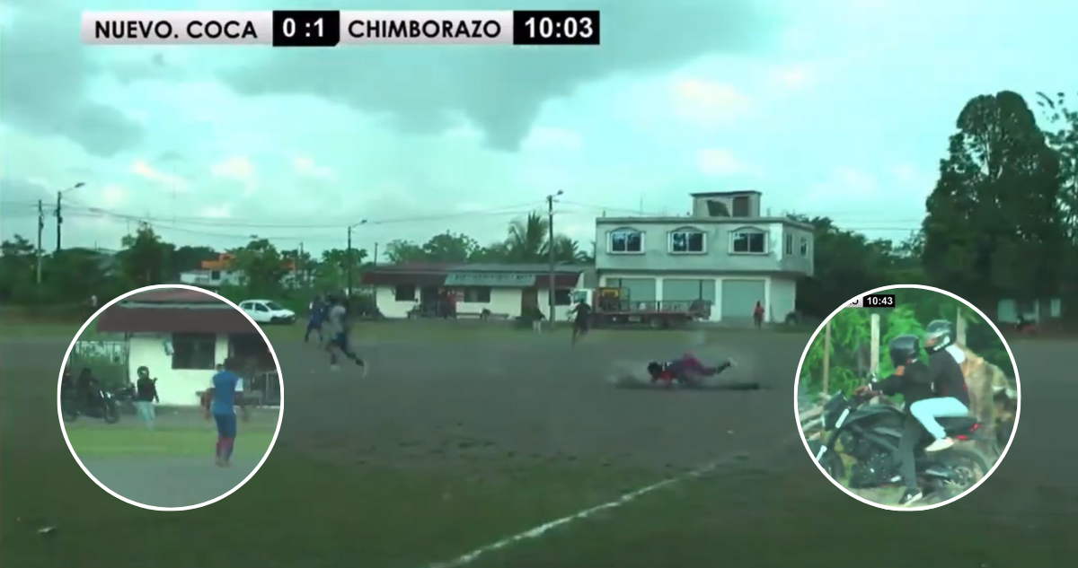 Momento en que sicario irrumpe en pleno partido de fútbol en Ecuador