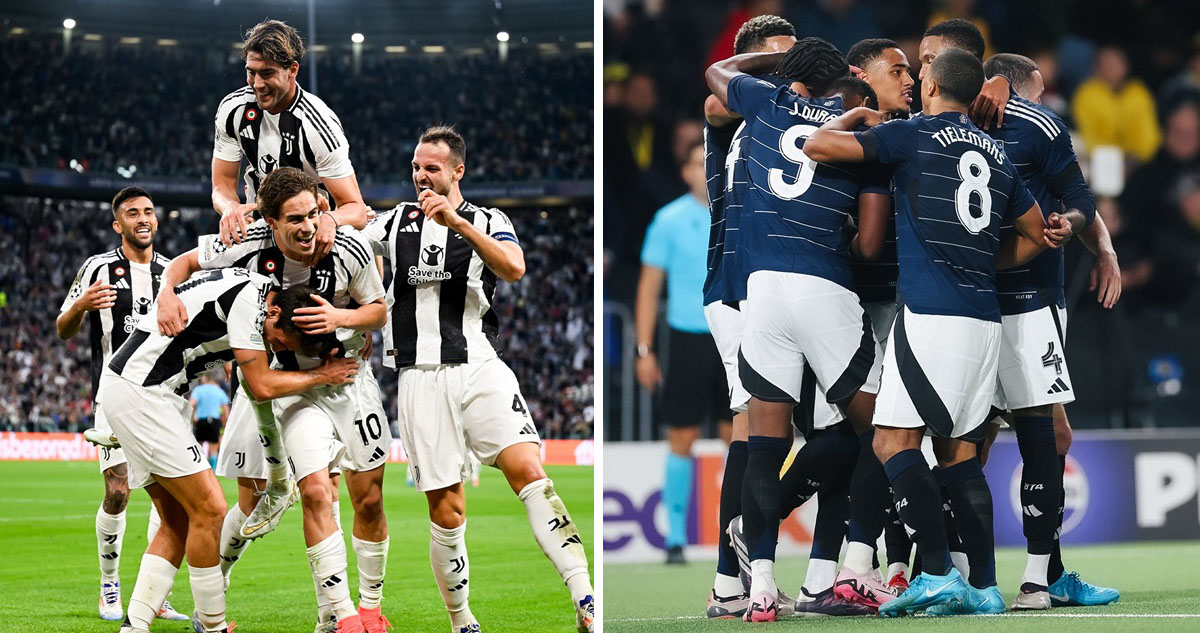 Juventus y Aston Villa ganaron en la Champions League.