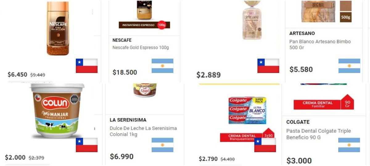 Diferencias de precios entre Chile y Argentina