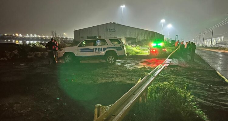 PDI y Carabineros trabajando en el lugar del hallazgo