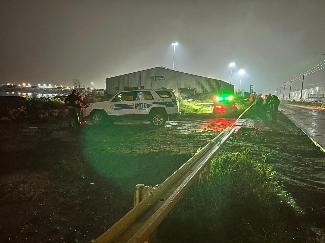 PDI y Carabineros trabajando en el lugar del hallazgo