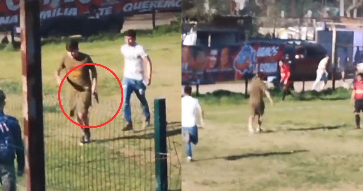 Video registra a sujeto disparando en medio de partido de fútbol en Peñaflor