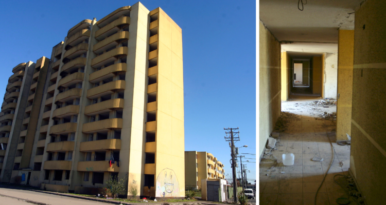 Imagen del edificio Puerto de Palos de Hualpén previo a inicio de licitación para demolerlo