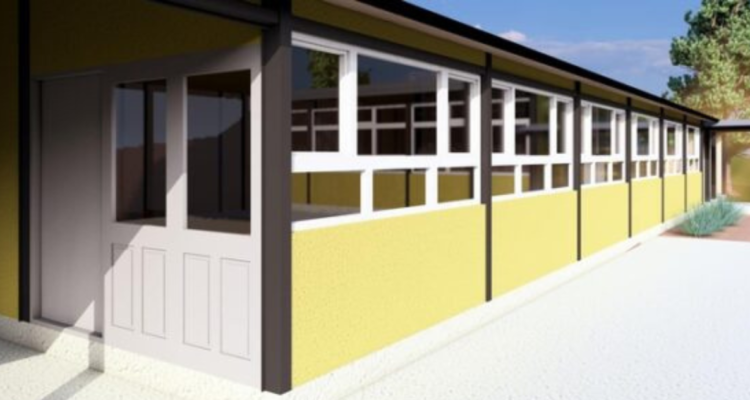 Maqueta virtual de escuela rural Los Callejones de San Rosendo