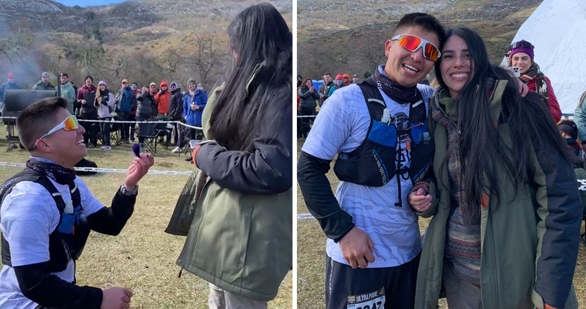 Atleta Esteban González pidió matrimonio en Ultra Paine 2024.