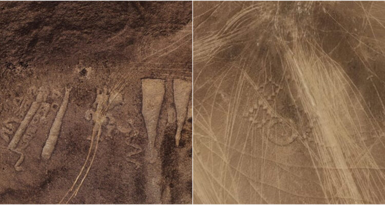 Geoglifos destruidos por vehículos en el desierto de Atacama