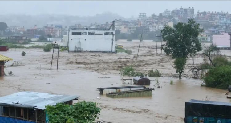 Imagen de inundaciones en Nepal