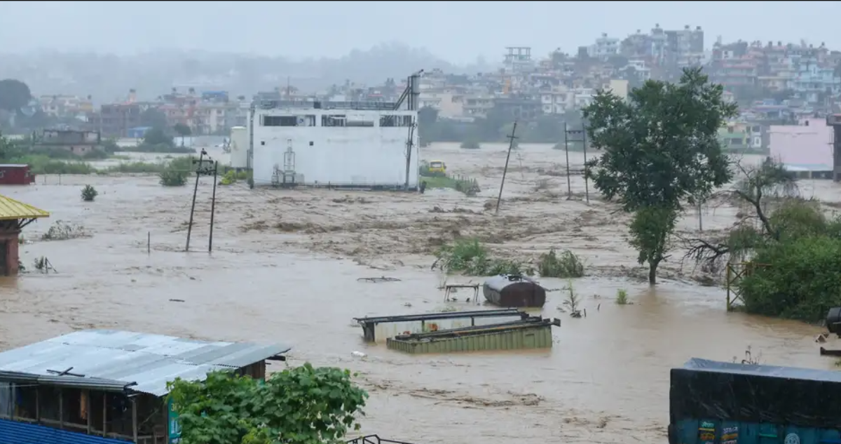 Imagen de inundaciones en Nepal