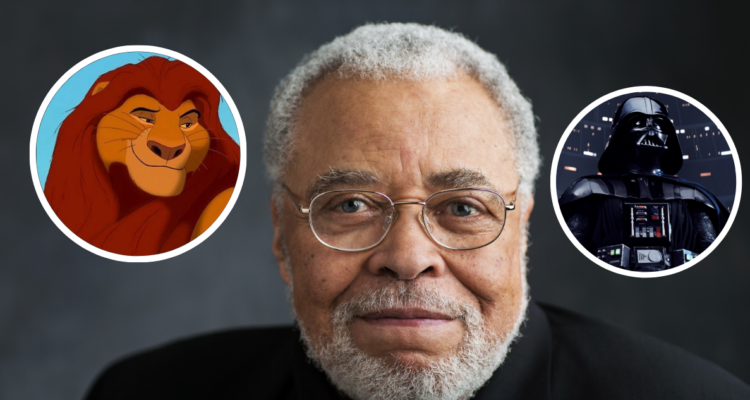 James Earl Jones y miniaturas de Darth Vader y Mufasa