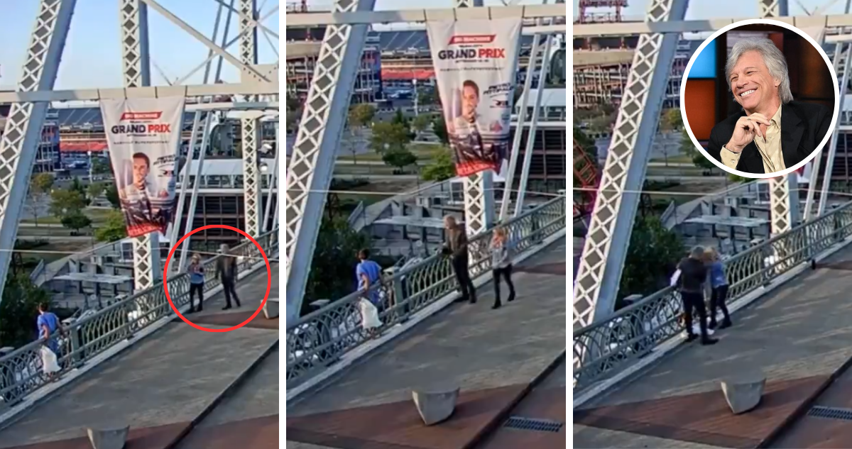 Capturas de momento en que Jon Bon Jovi salva a mujer del suicidio en EE.UU