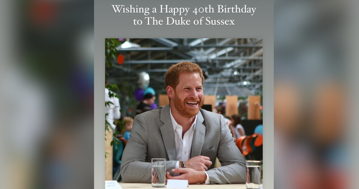 La Casa Real británica y los príncipes de Gales felicitan al príncipe Harry por su cumpleaños