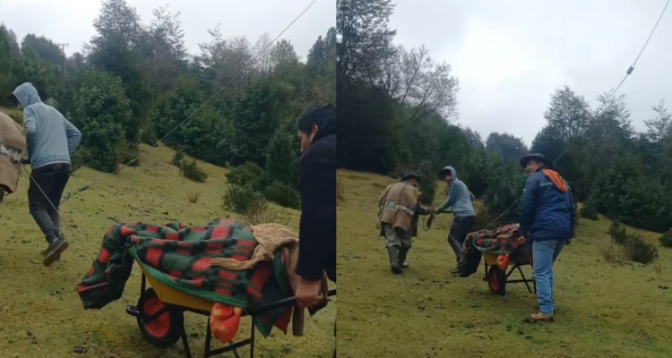 Hombre debió se trasladado en carretilla ante negativa de ambulancia en Panguipulli