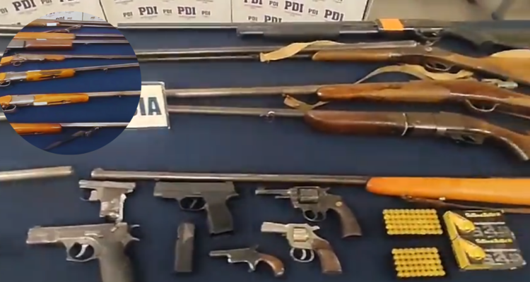 PDI recupera 22 armas tras fiscalizaciones en diversos sectores de Temuco