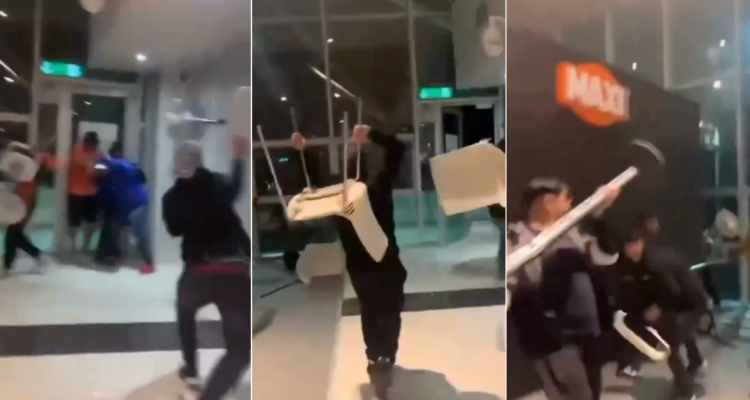 Captan brutal pelea entre hinchas de Colo Colo y Cobreloa en aeropuerto de Calama.