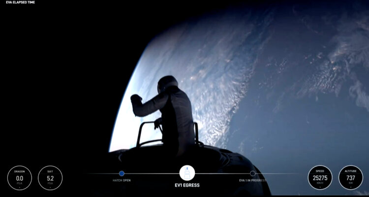 Foto de la primera caminata espacial privada