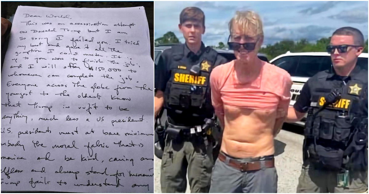 Sospechoso de intentar asesinar a Trump confiesa su plan en una carta y lamentó haber fallado