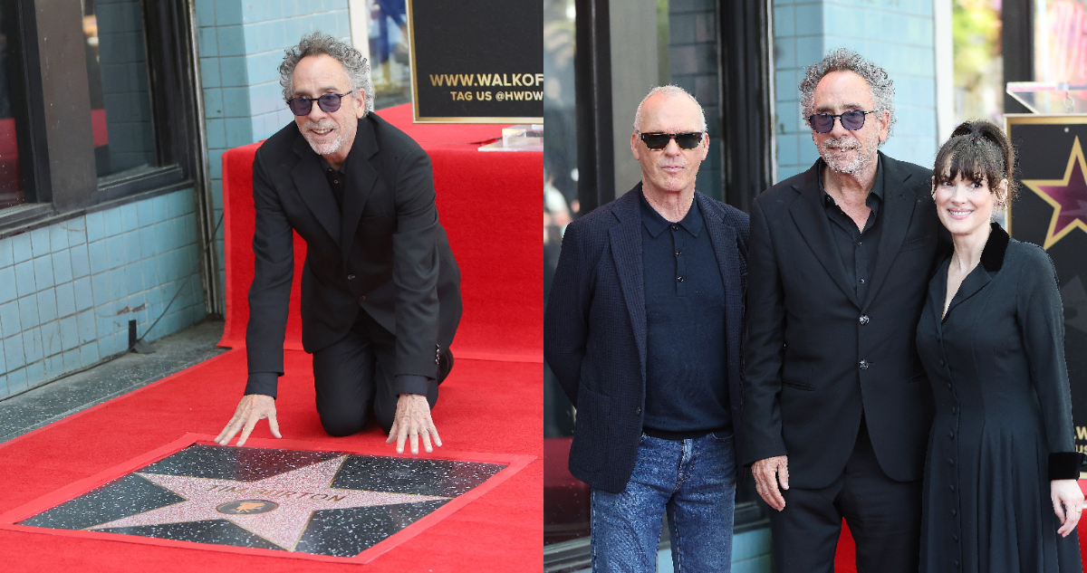 Tim Burton recibe su estrella en el Paseo de la Fama de Hollywood: Winona Ryder lo homenajeó