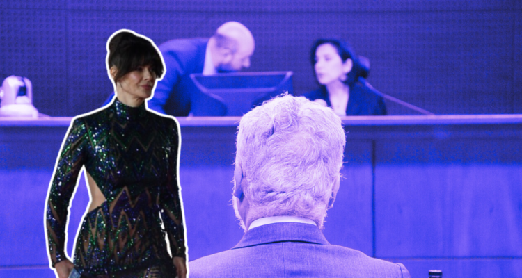 Tonka Tomicic y fotografía de juicio de Luis Hermosilla por caso Audios