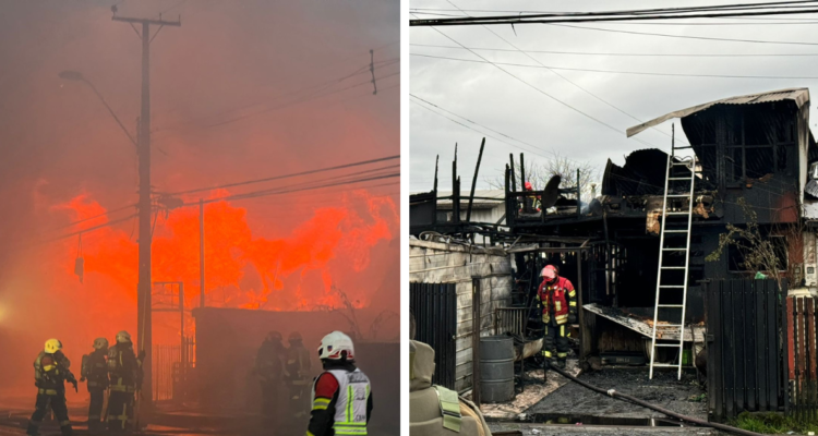 Dos adultos y una niña mueren en voraz incendio en Puerto Montt: hay 25 damnificados