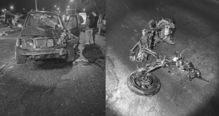 2 ocupantes de motocicleta mueren tras colisión con jeep conducido por hombre ebrio en Copiapó
