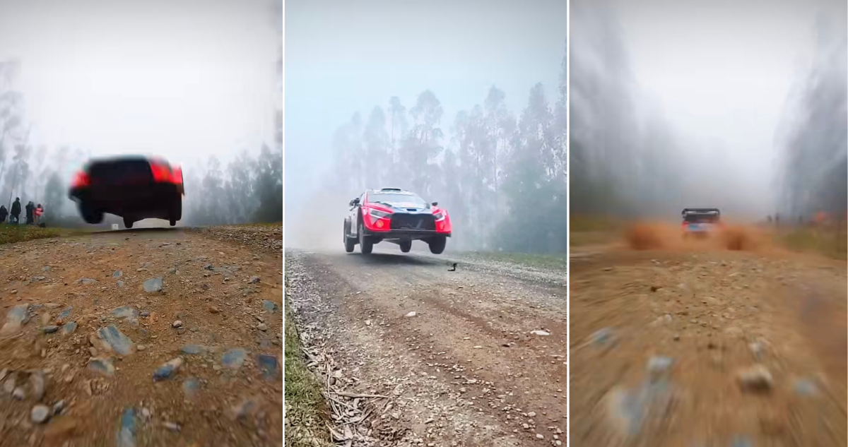 La inédita vista de un auto de Rally tras el paso de Ott Tanäk en Chile en el WRC.