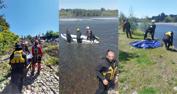 Rescate de joven ahogado en río Cautín