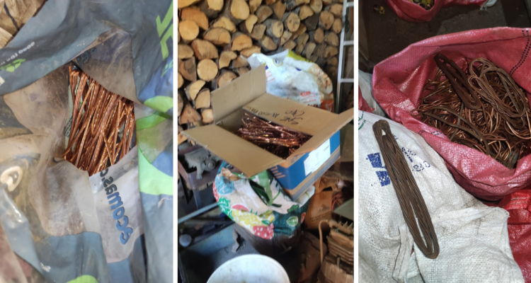 Cable de cobre incautado en Los Ángeles