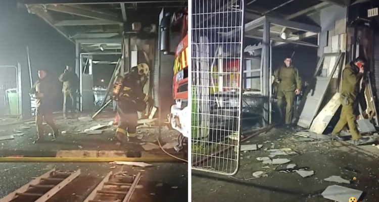 Delincuentes detonan cajero con saturación por gas y provocan incendio en supermercado en Paillaco