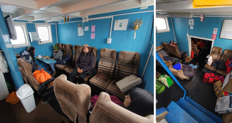 Habitantes de Caleta Inío camino a votar