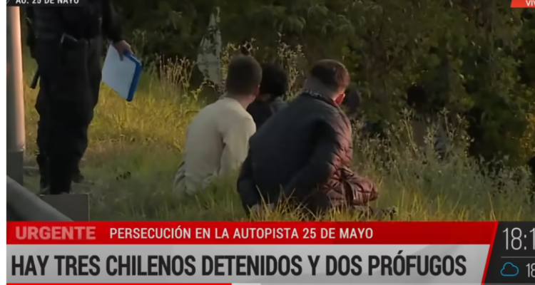 Detienen a tres chilenos tras protagonizar extensa persecución policial en Buenos Aires