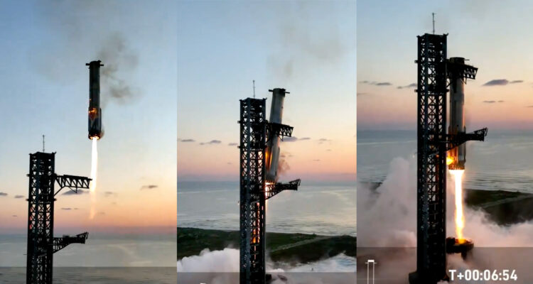Cohete Starship aterrizando de pie