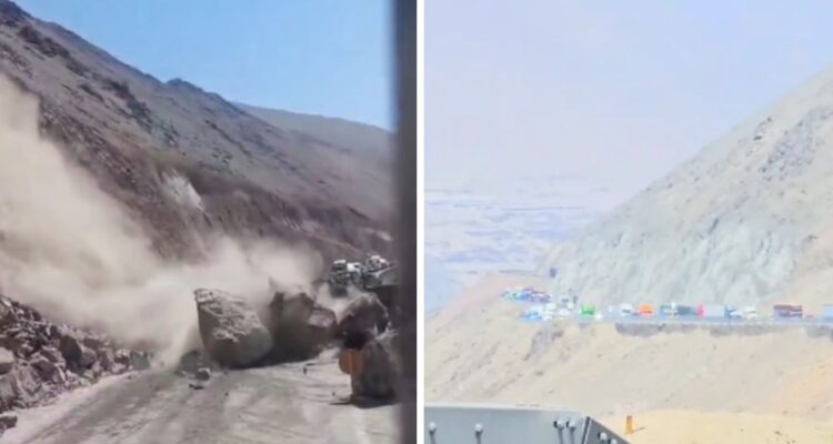 Nuevo derrumbe en Cuesta Camarones obliga a suspender el tránsito entre Arica y la región de Tarapacá