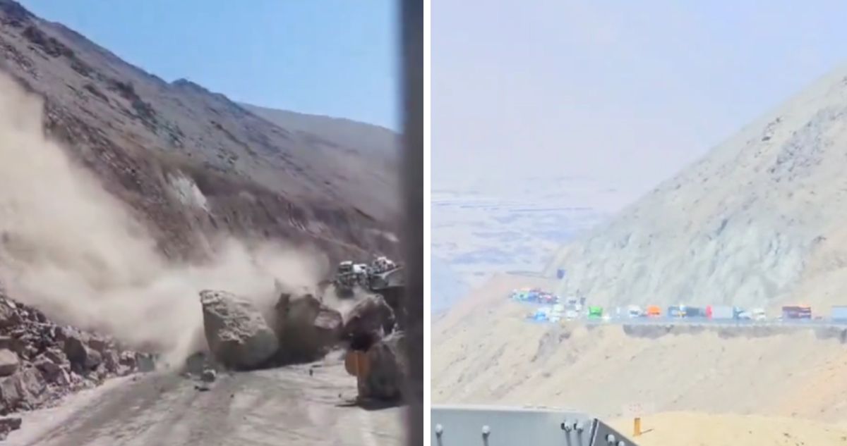 Nuevo derrumbe en Cuesta Camarones obliga a suspender el tránsito entre Arica y la región de Tarapacá