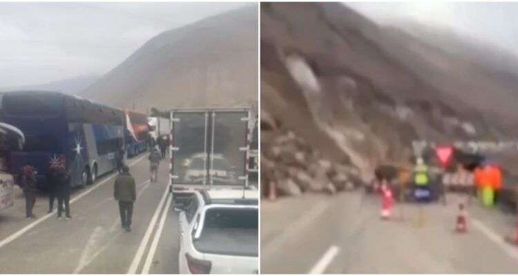 Mantienen tránsito cortado entre Arica y Tarapacá por derrumbes en Cuesta Camarones