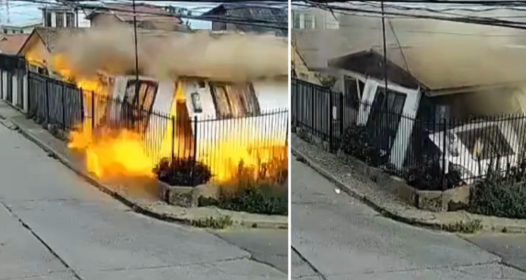 Video muestra gigantesca explosión y posterior incendio que afectó a una vivienda en Viña del Mar