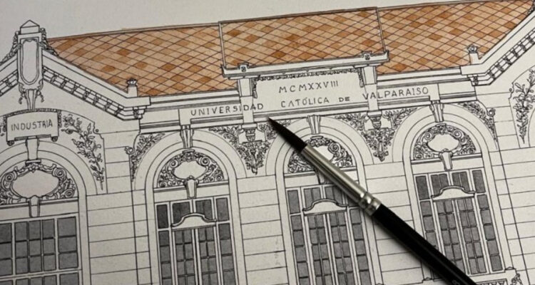 Ilustraciones inspiradas en edificios patrimoniales de Valparaíso serán exhibidas en PUCV de Santiago