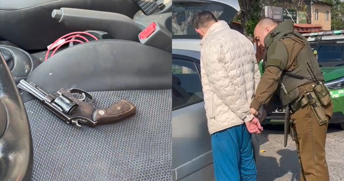 Carabineros detiene a sujeto durante fiscalización en Conchalí: portaba arma de fuego y municiones