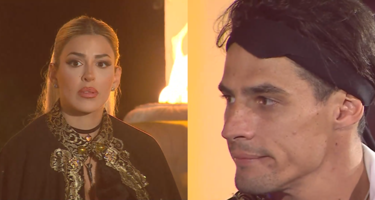 Capturas de Canal 13 sobre Ganar o Servir, respecto a voto de Oriana que afectó a Facundo, su pareja
