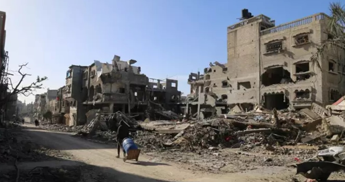 Imagen de archivo de edificios destruidos por bombardeos en la ciudad de Yabalia