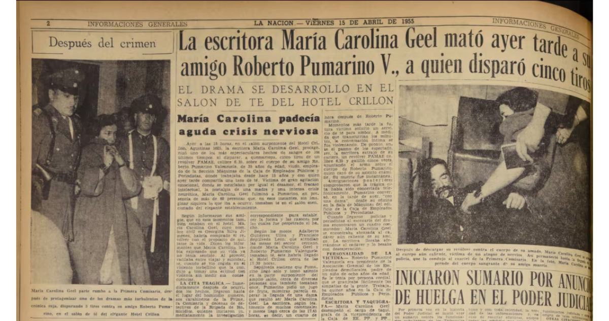 Portada de La Nación sobre el crimen de María Carolina Geel