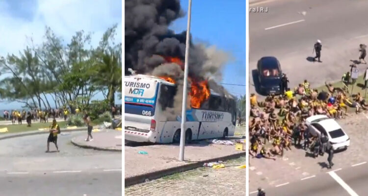 Incidentes entre hinchas de Botafogo y Peñarol.