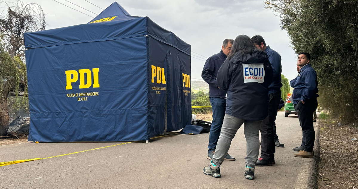 Hallan cadáver calcinado en la Ruta 5 Norte en Colina