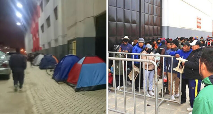 Hinchas de Bolivia acamparon por una entrada para duelo con Colombia por Eliminatorias.
